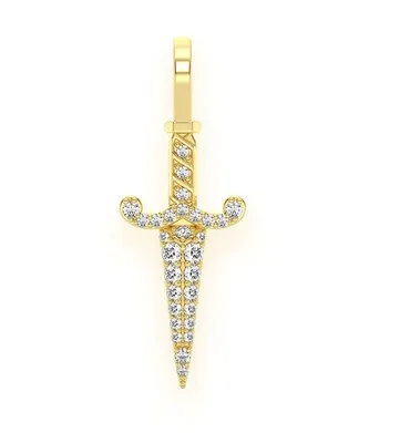 0.20CTW Mini Medieval Dagger Diamond Pendant