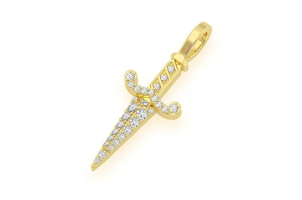 0.20CTW Mini Medieval Dagger Diamond Pendant