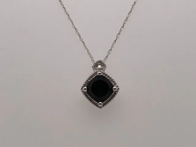 10K Onyx & Diamond Pendant