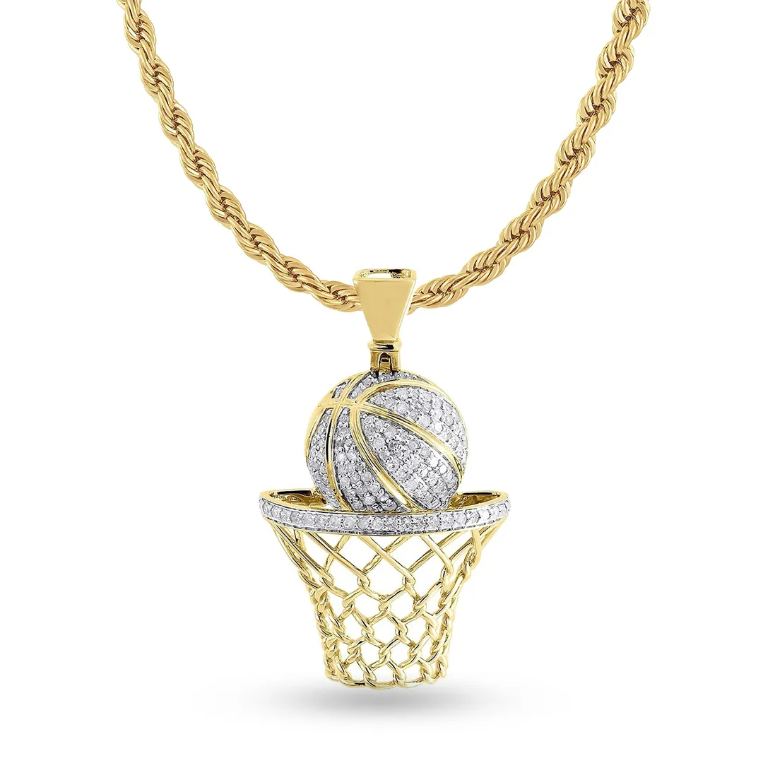 10K Yellow Gold Custom Pendant With 0.80CT Diamonds