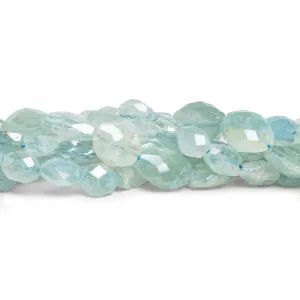 10x7mm Aquamarine Faceted Ovals 12 inch 30 beads