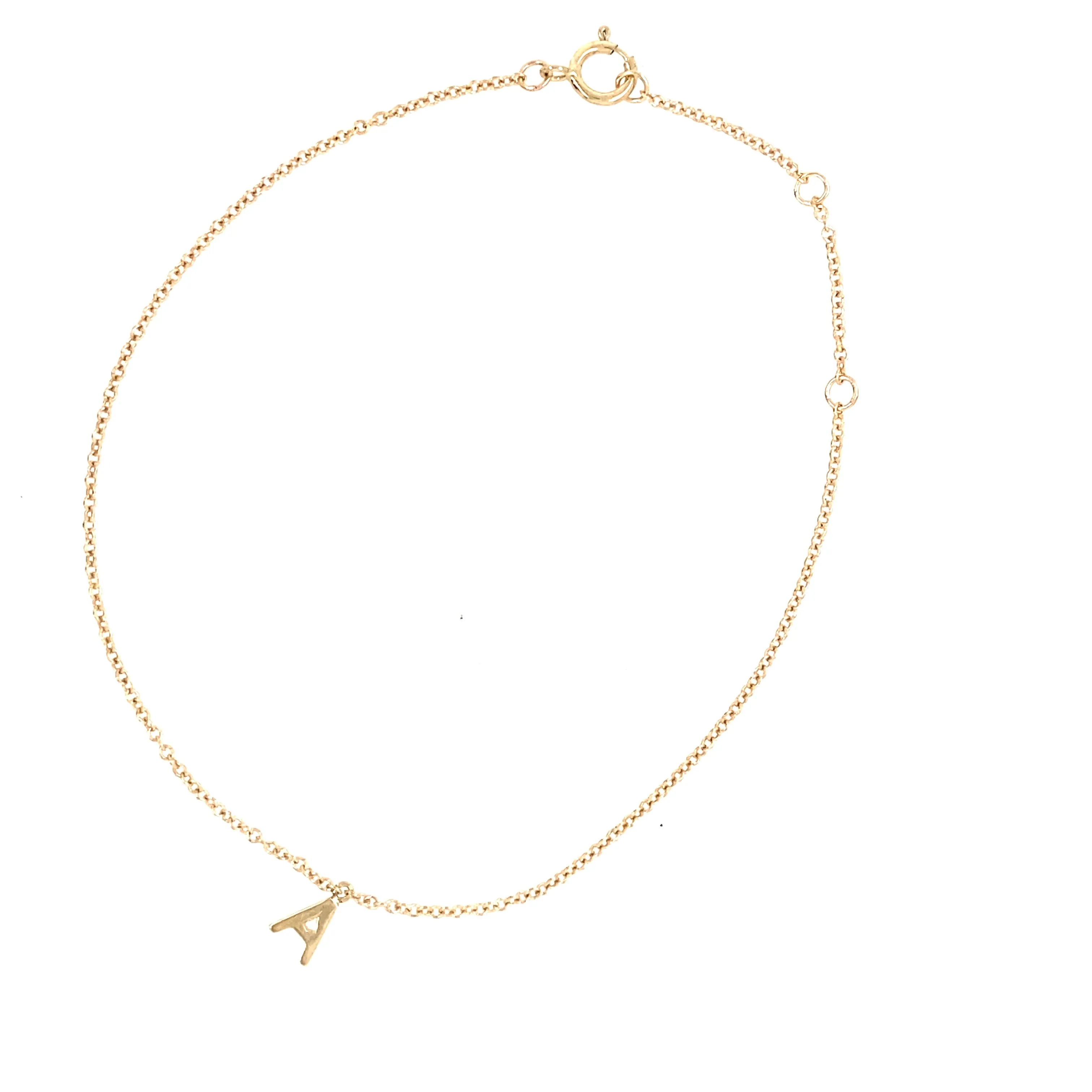 14K Gold Initial Charm Bracelet