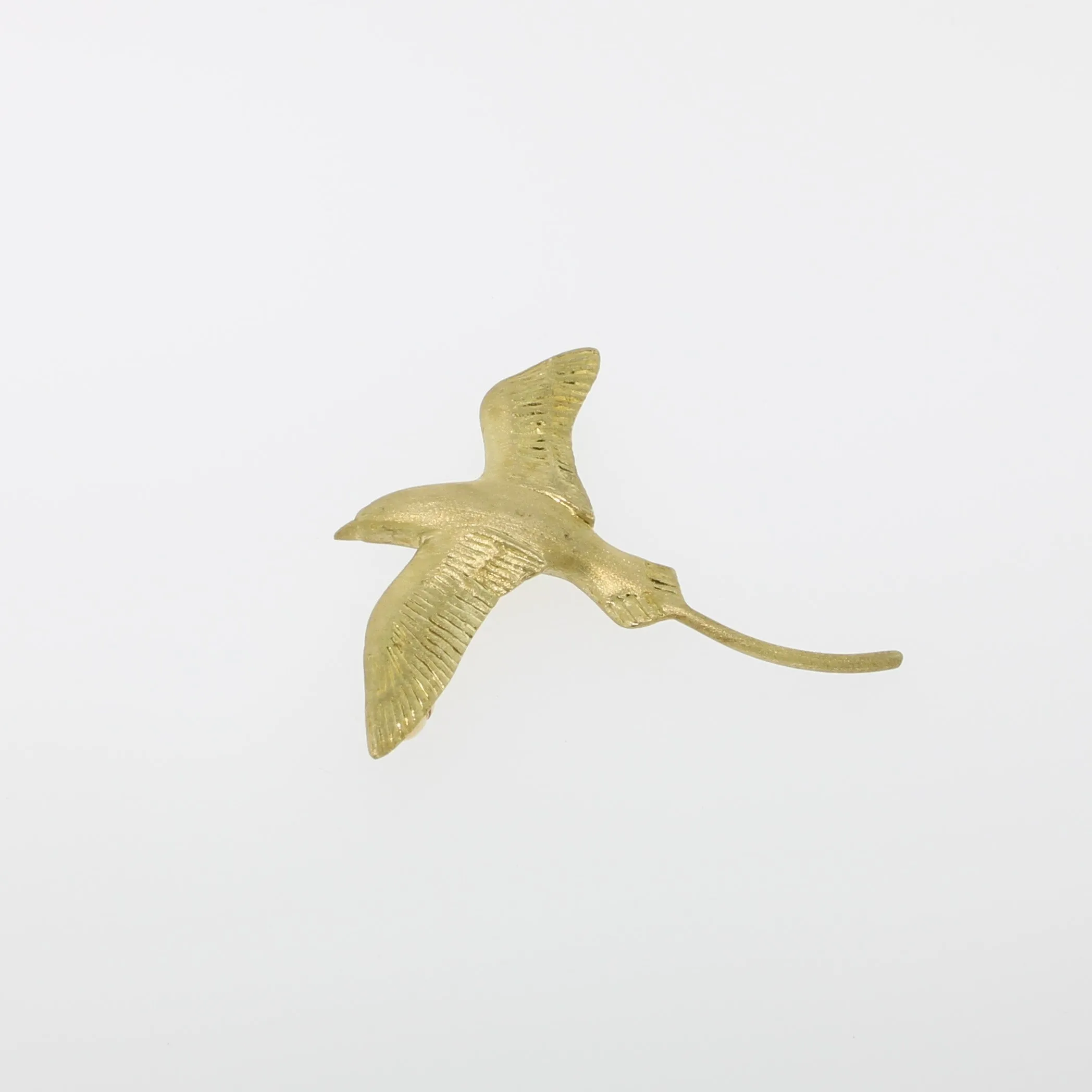 14K Yellow Gold Longtail Bird Pin from our Estate Jewelry Collection