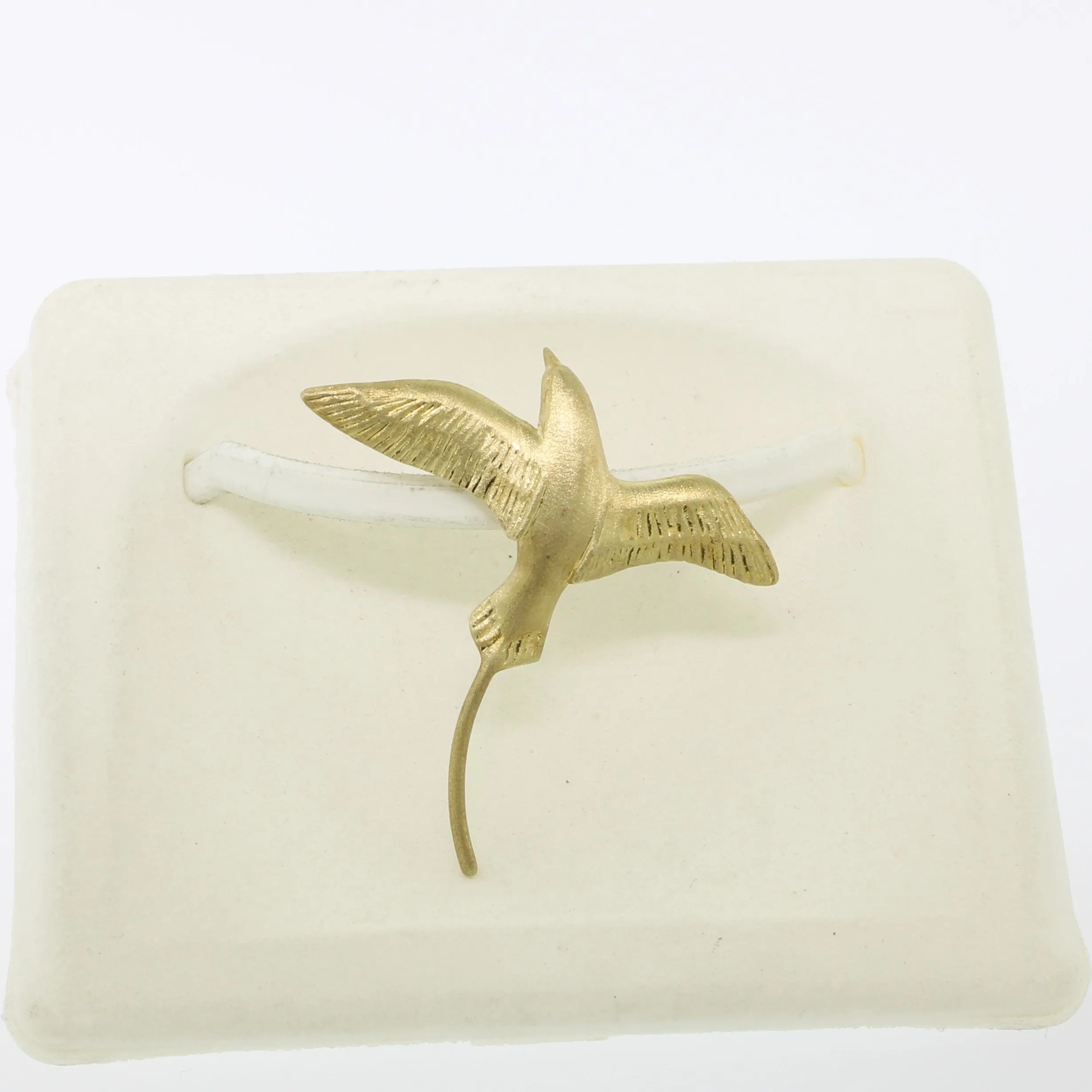 14K Yellow Gold Longtail Bird Pin from our Estate Jewelry Collection