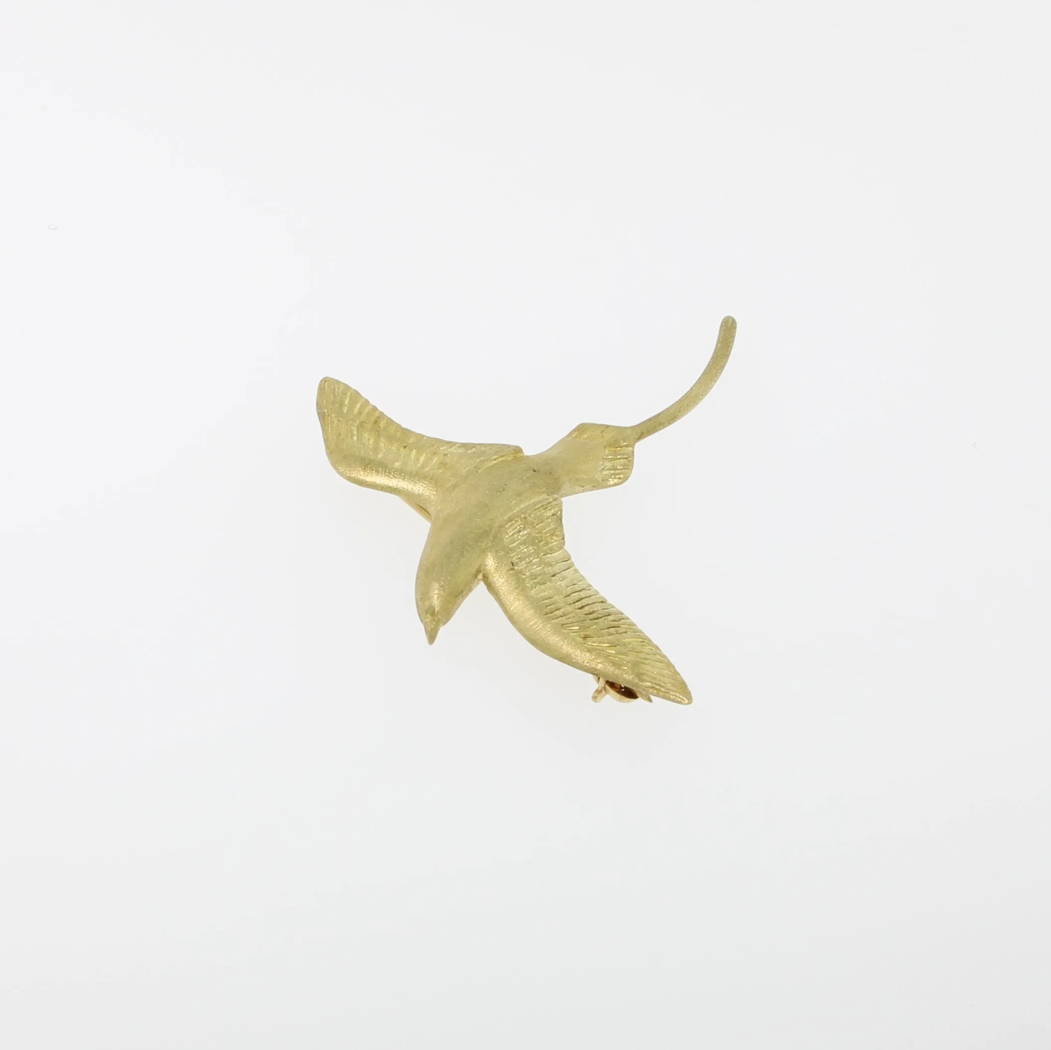 14K Yellow Gold Longtail Bird Pin from our Estate Jewelry Collection