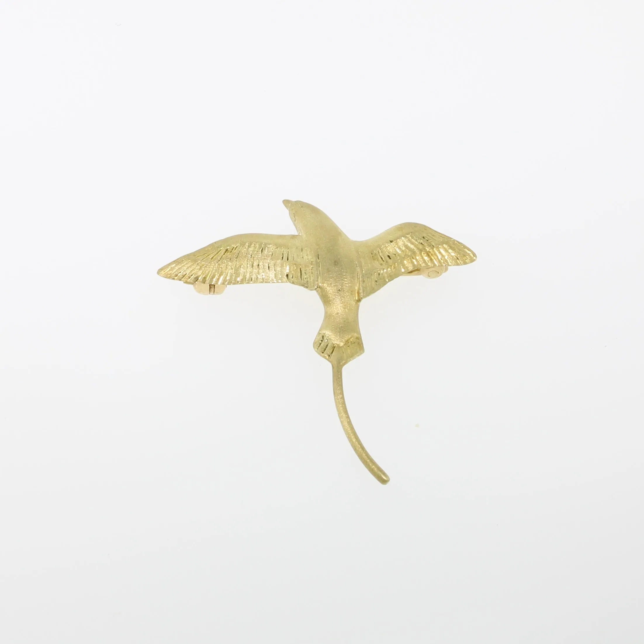 14K Yellow Gold Longtail Bird Pin from our Estate Jewelry Collection