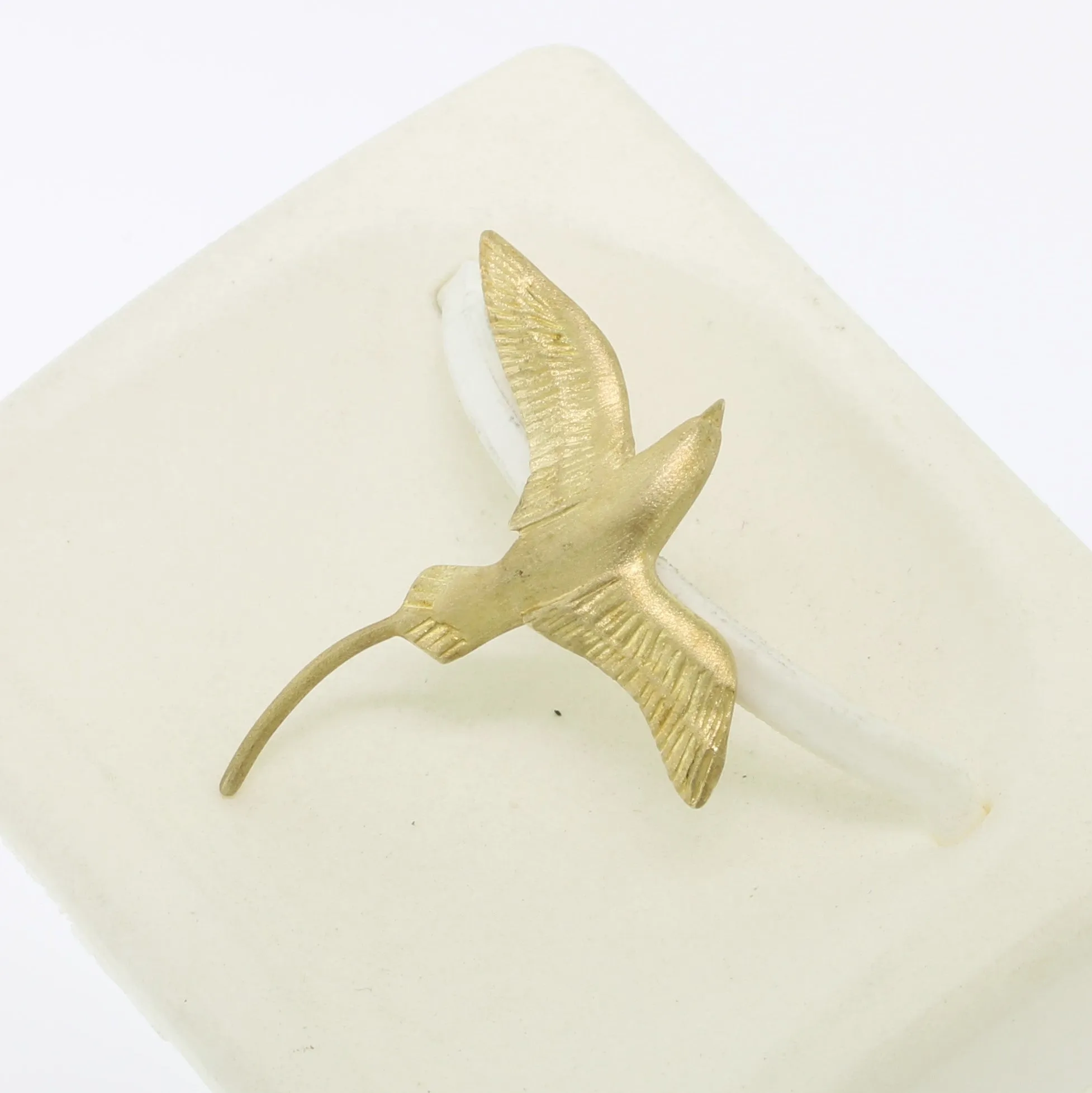 14K Yellow Gold Longtail Bird Pin from our Estate Jewelry Collection