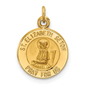 14k Yellow Gold Saint Elizabeth Seton Medal Pendan