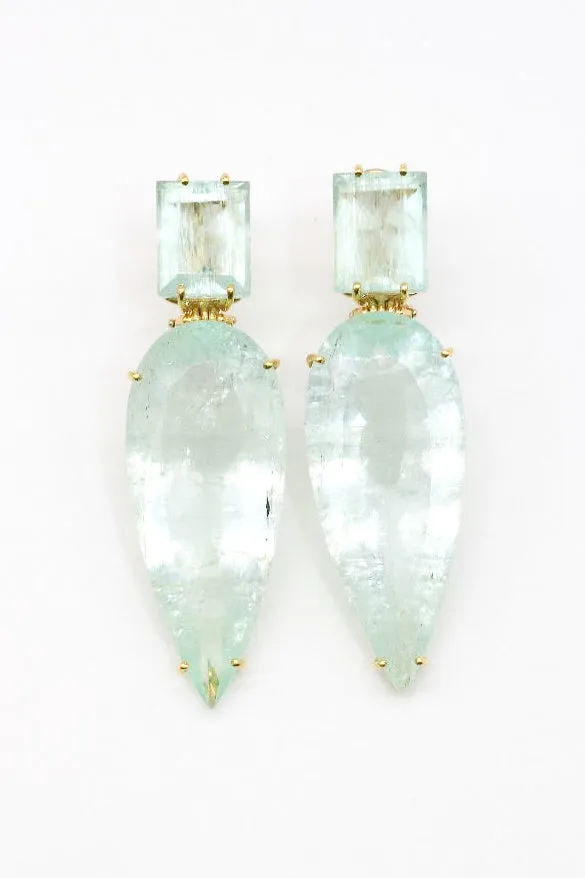 18kt Aquamarine Drop Earring