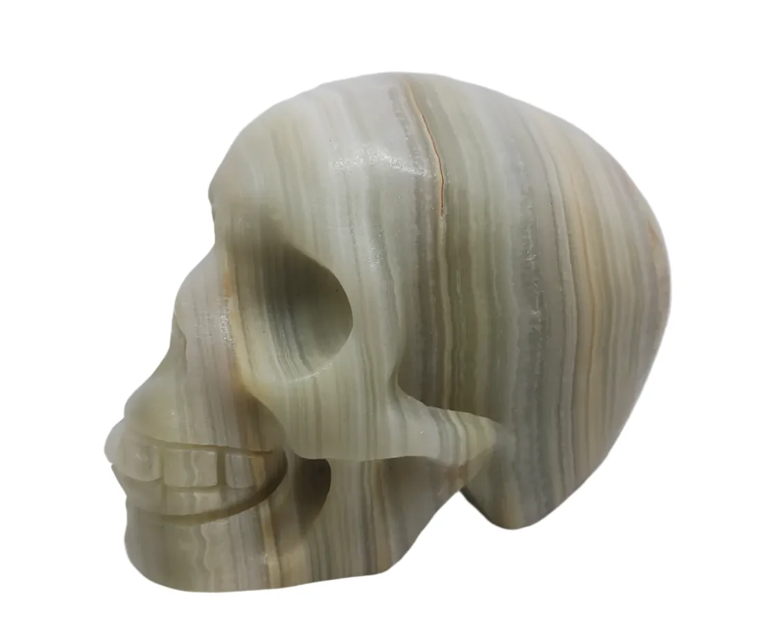 647G White Onyx Crystal Skull