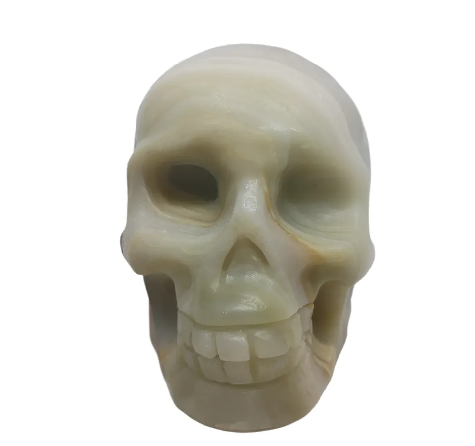 647G White Onyx Crystal Skull