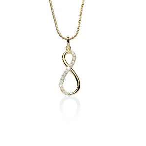 9CT GOLD CUBIC ZIRCONIA INFINITY PENDANT