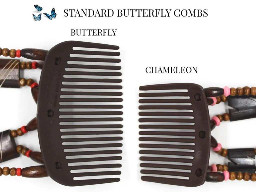 African Butterfly Chameleon Hair Comb - Dupla Black 13