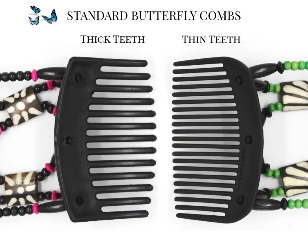 African Butterfly Hair Comb - Dupla Brown 102