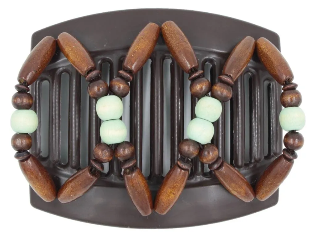 African Butterfly Thick Hair Comb - Beada Brown 217