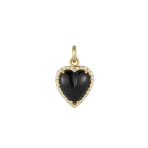 Alana Heart Charm - Onyx and Diamond