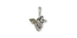 Alaskan Malamute Angel Pendant Jewelry Sterling Silver Handmade Dog Pendant MAL2H-AP