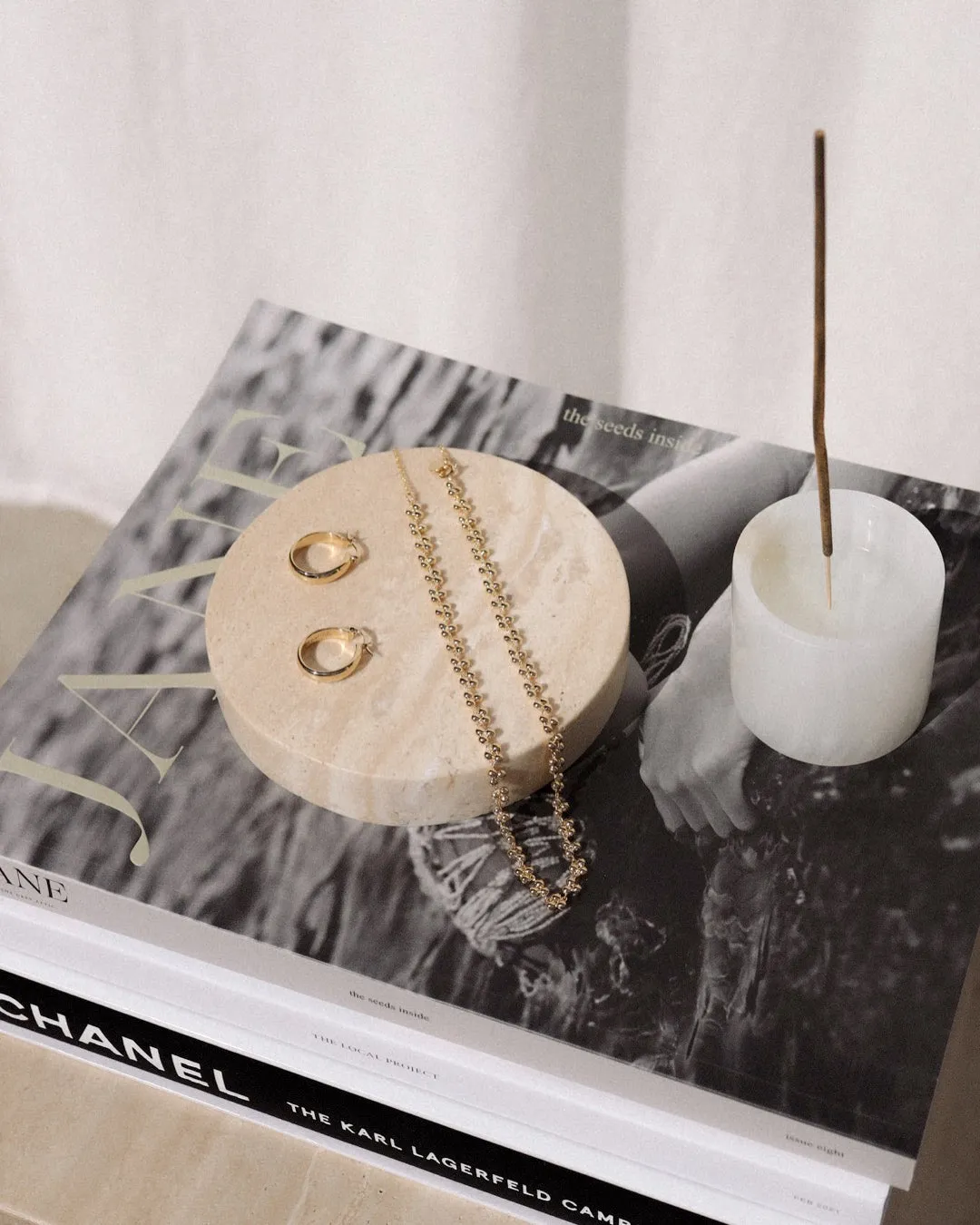 Alba Incense Holder - White Onyx