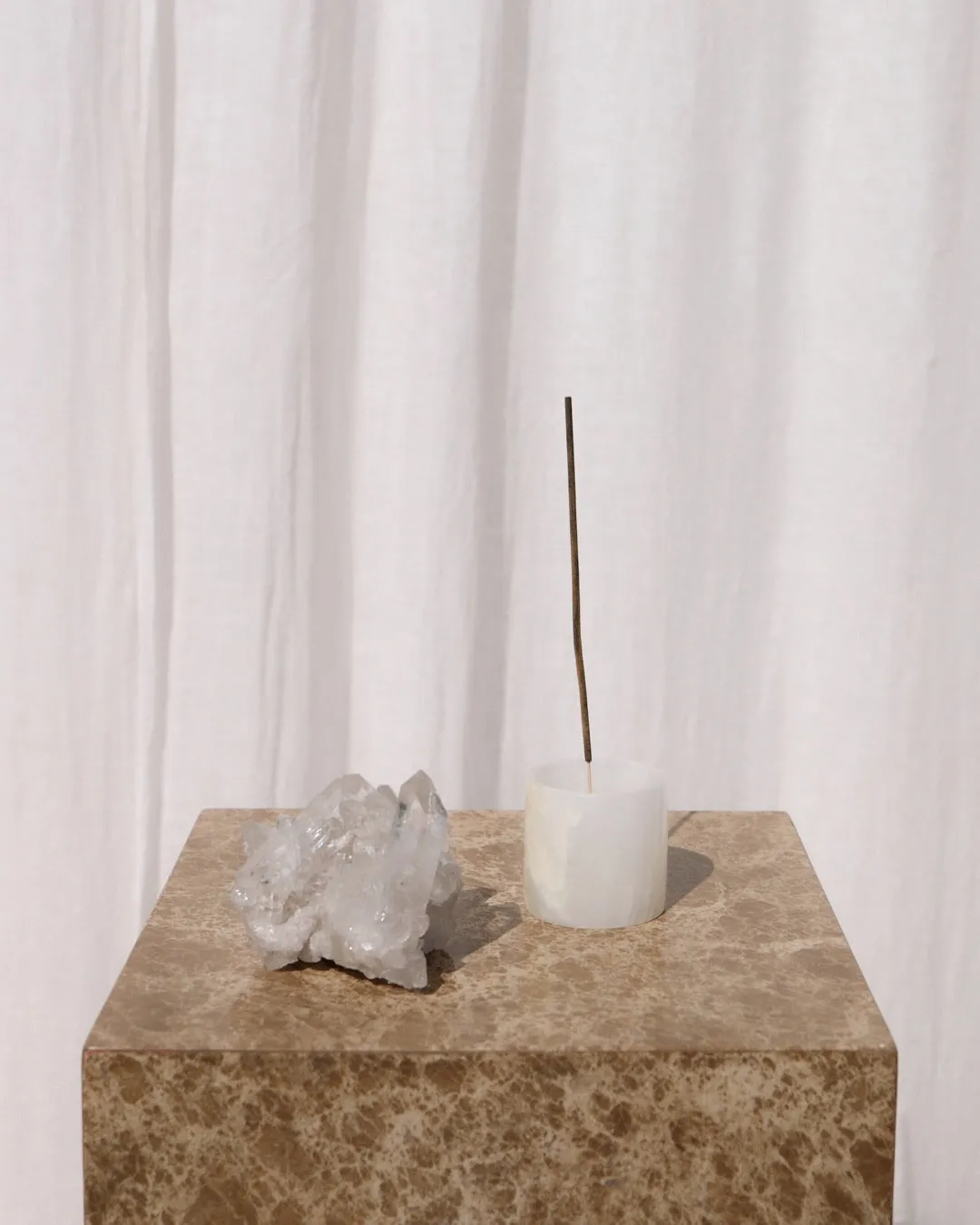 Alba Incense Holder - White Onyx