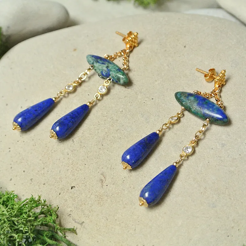 Alexandra Earrings - Nighttime Blue