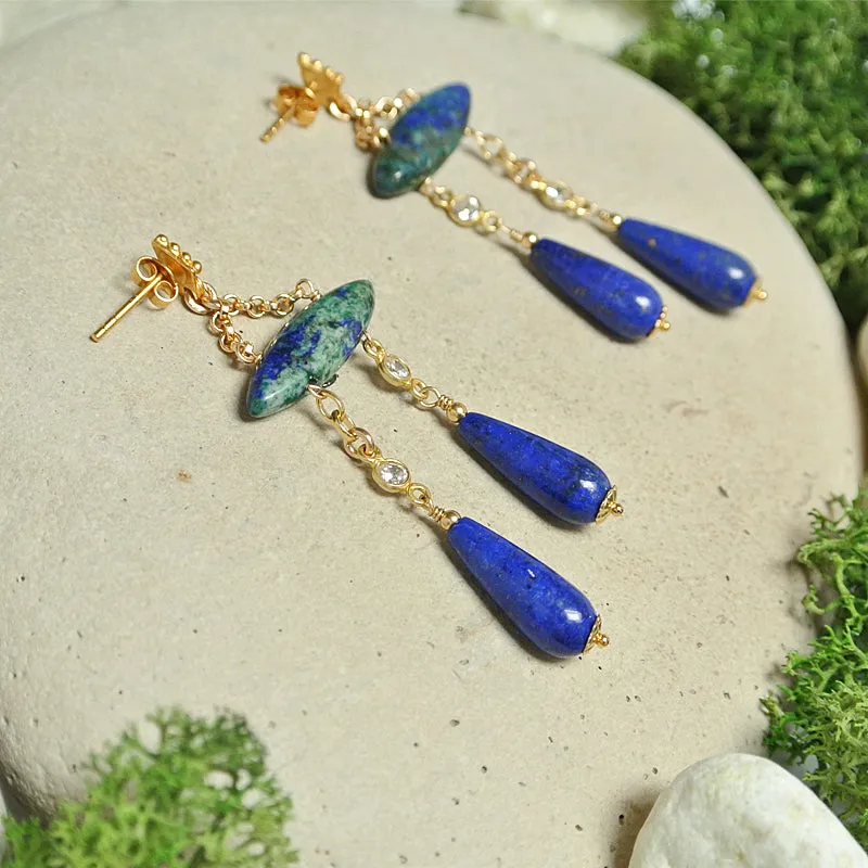 Alexandra Earrings - Nighttime Blue