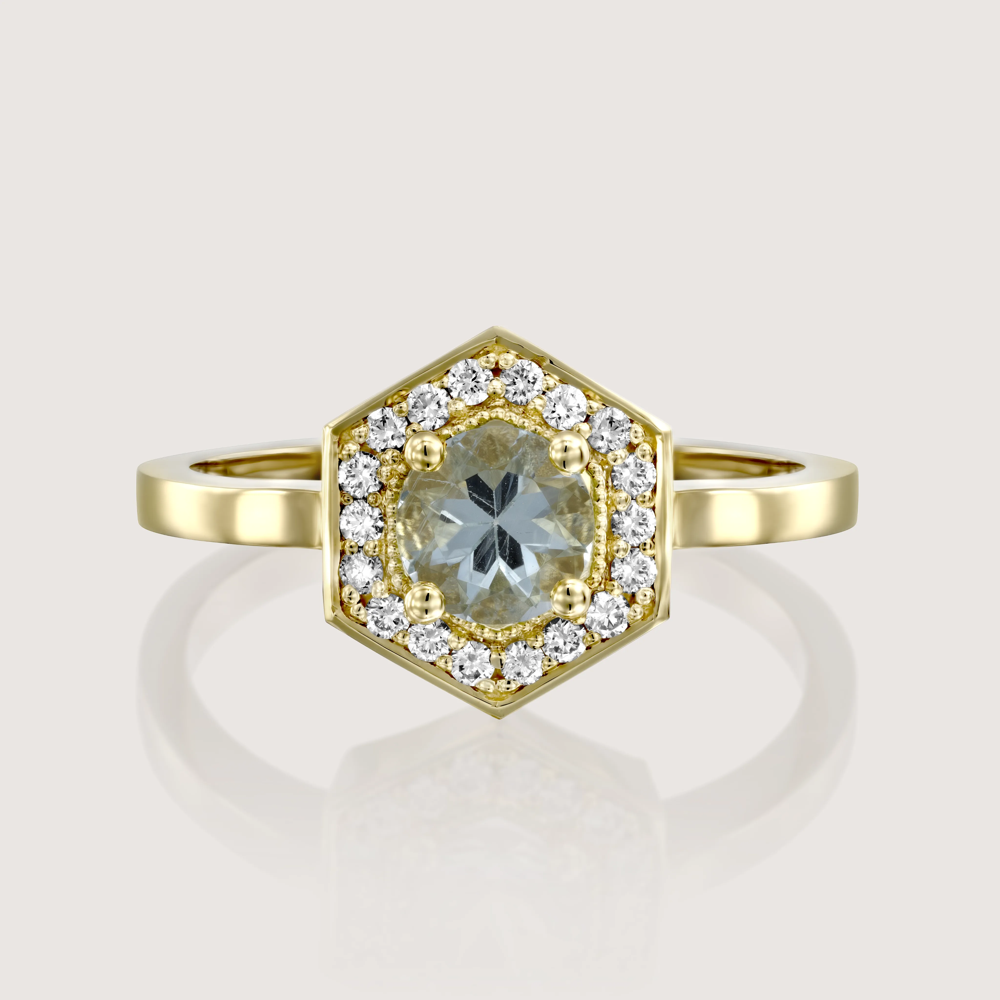 Amy Gold Ring with Aquamarine