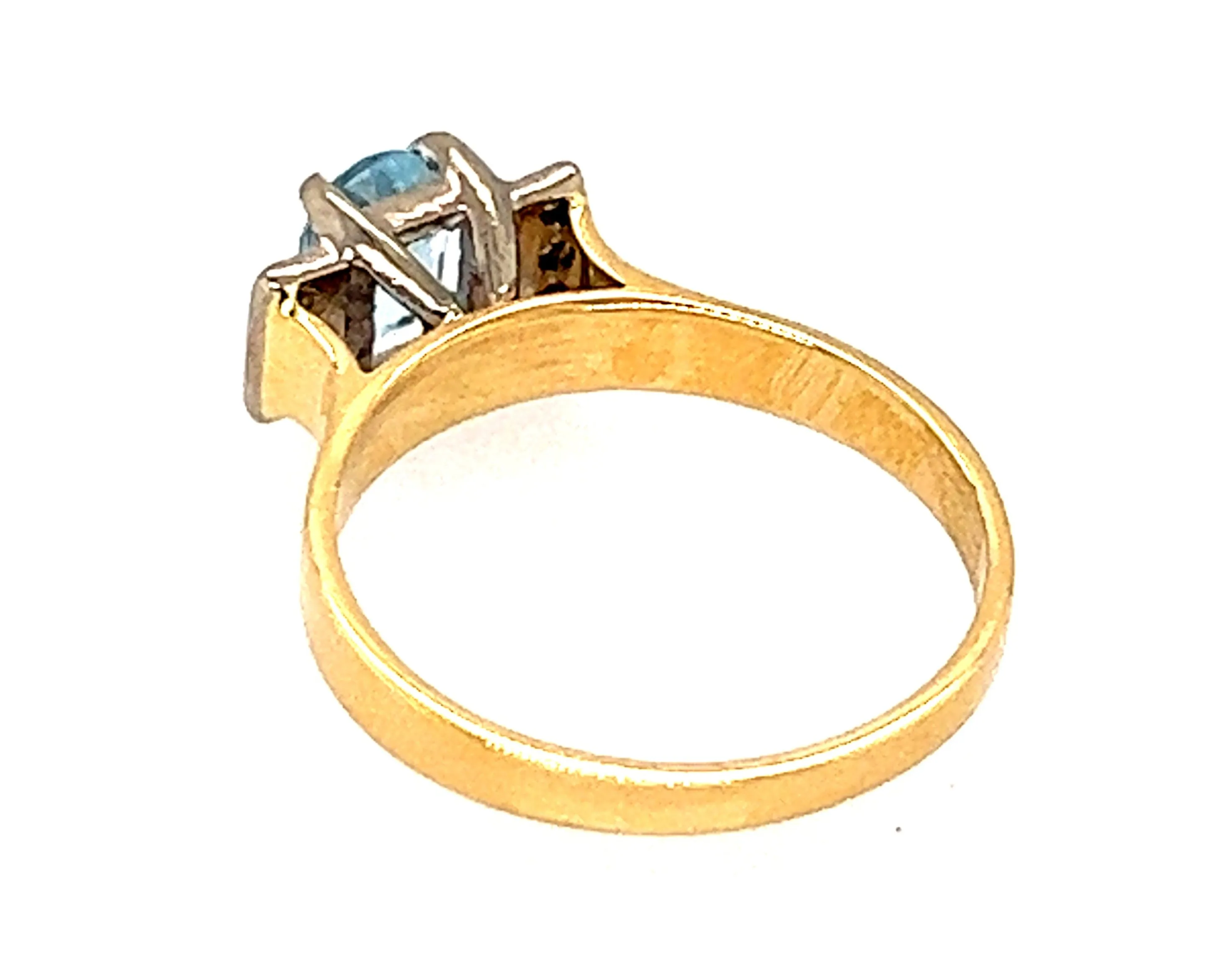 Aquamarine & Diamond 18ct Yellow & White Gold Dress Ring