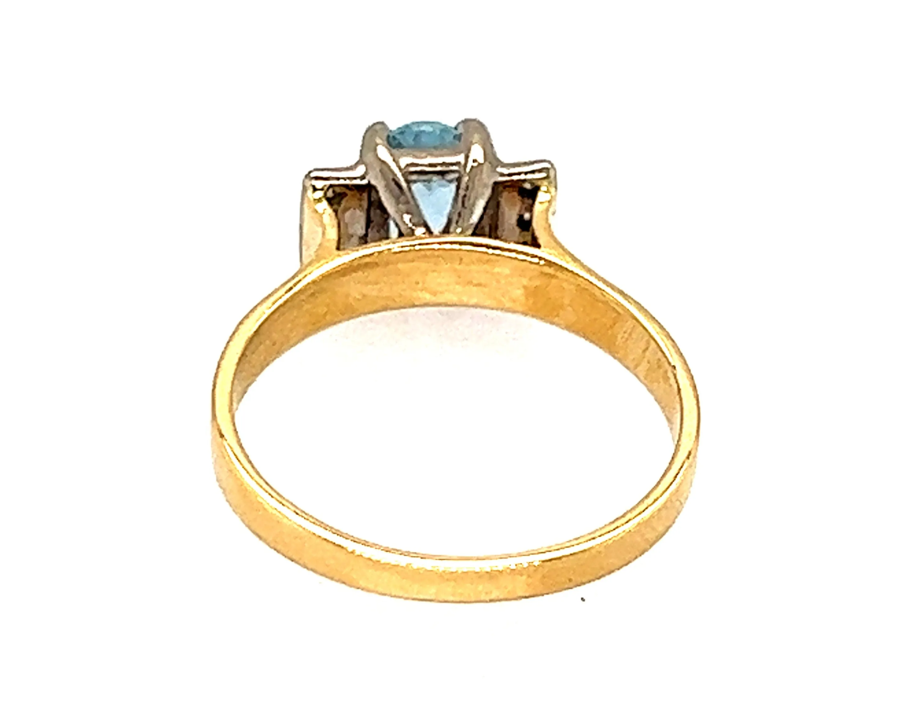 Aquamarine & Diamond 18ct Yellow & White Gold Dress Ring