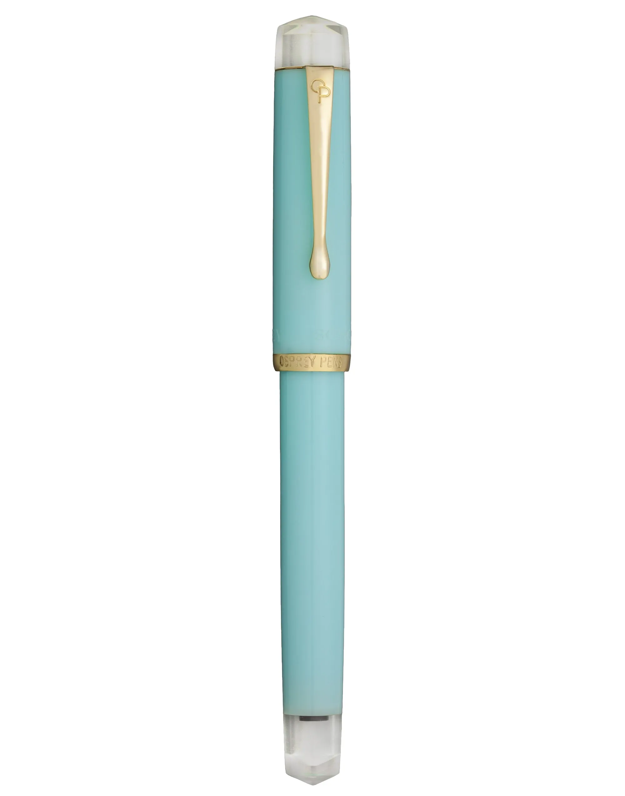 Aquamarine Blue Scholar - Gold trim with clear end caps