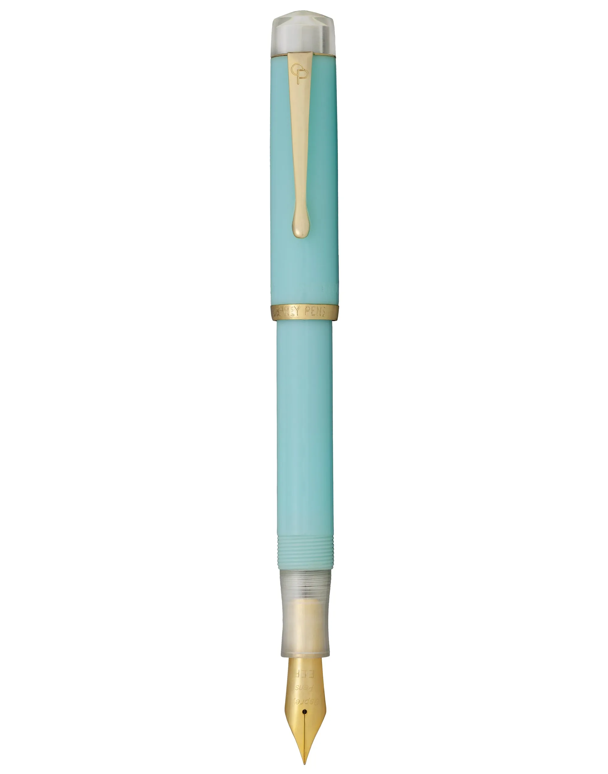 Aquamarine Blue Scholar - Gold trim with clear end caps