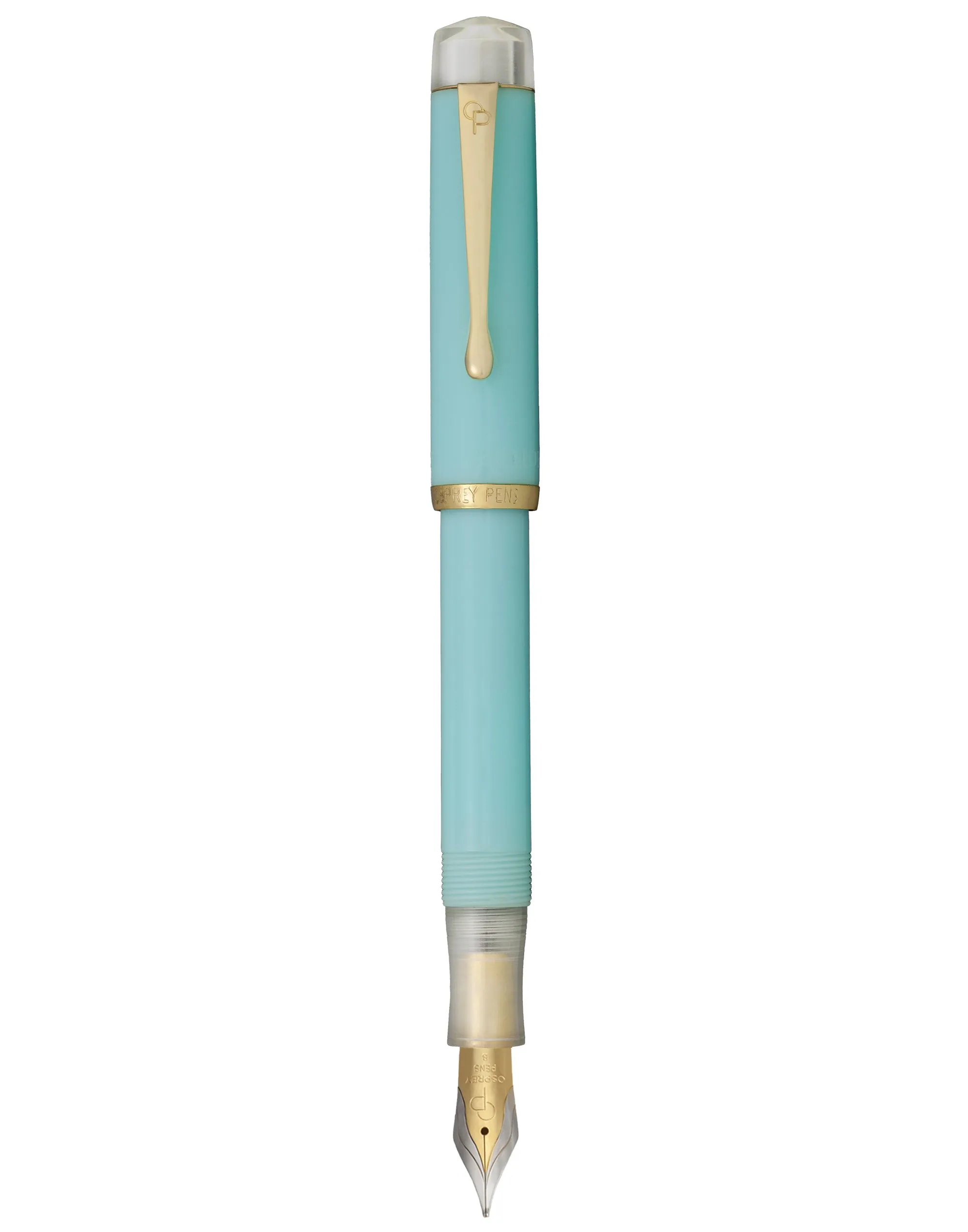 Aquamarine Blue Scholar - Gold trim with clear end caps