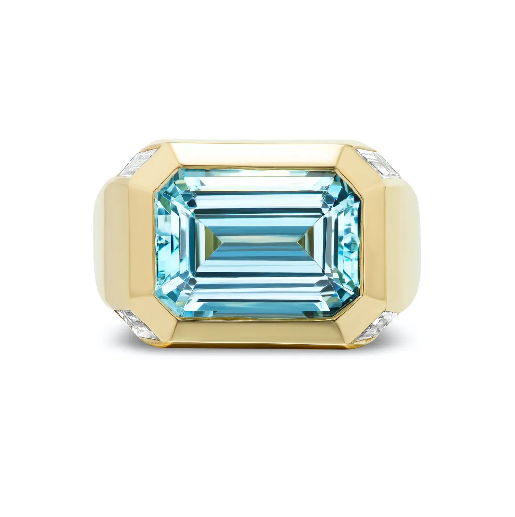 Aquamarine Cascade Ring