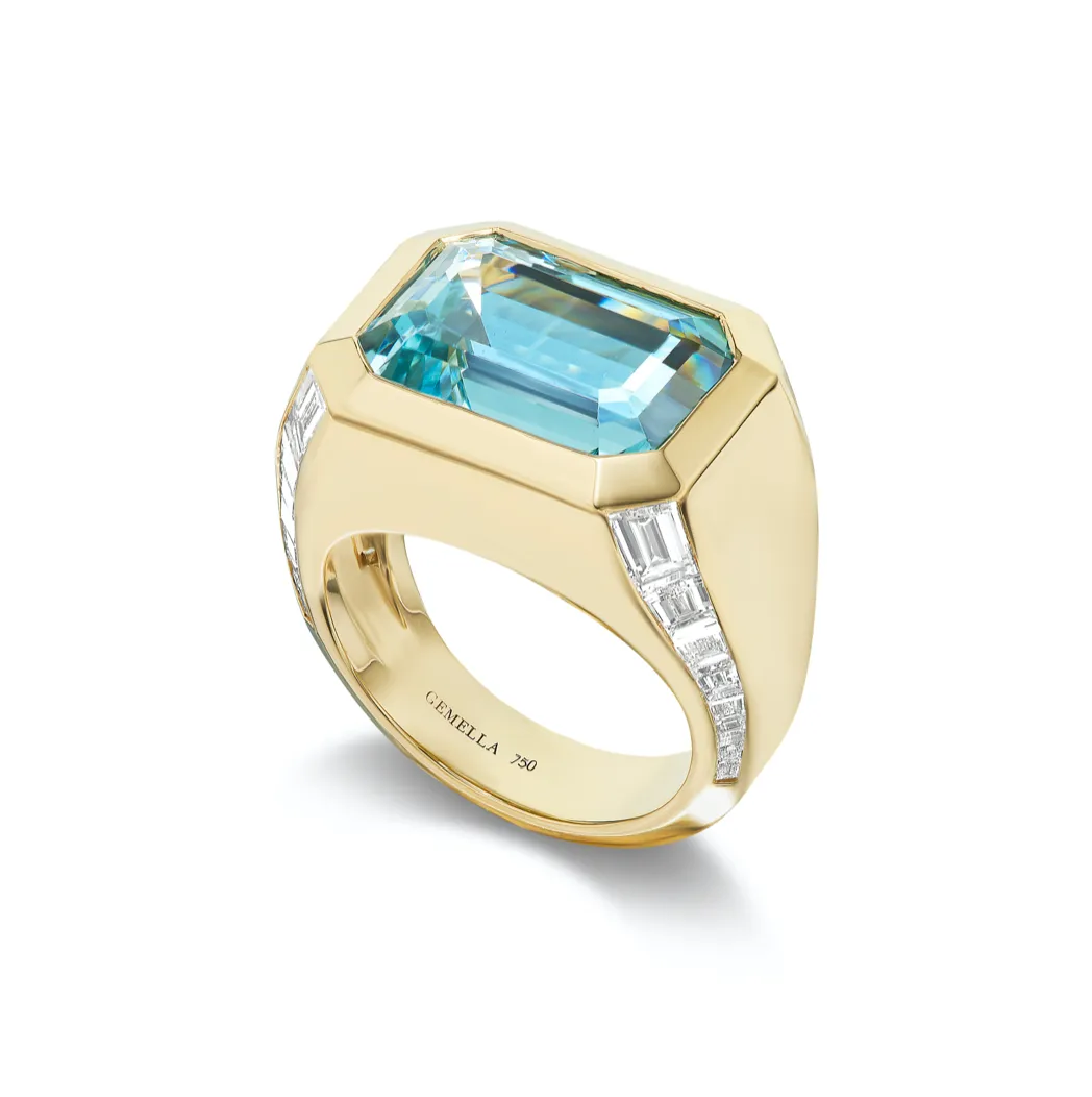 Aquamarine Cascade Ring