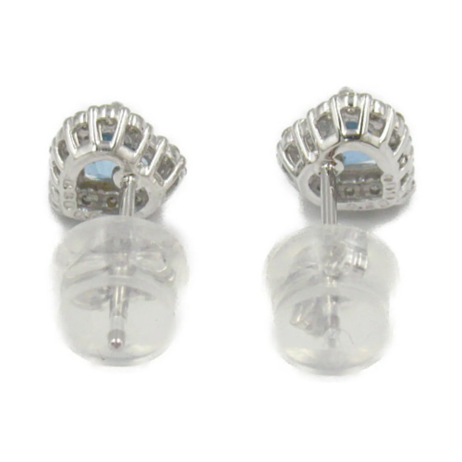 Aquamarine Diamond Earrings K18WG White Gold