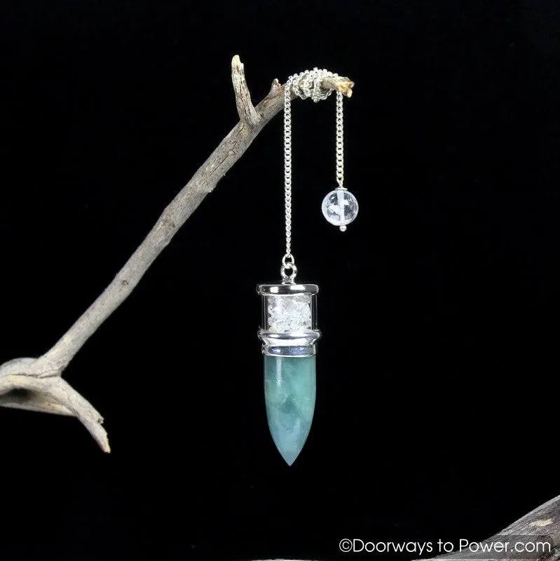 Aquamarine Herkimer Diamond Pendulum