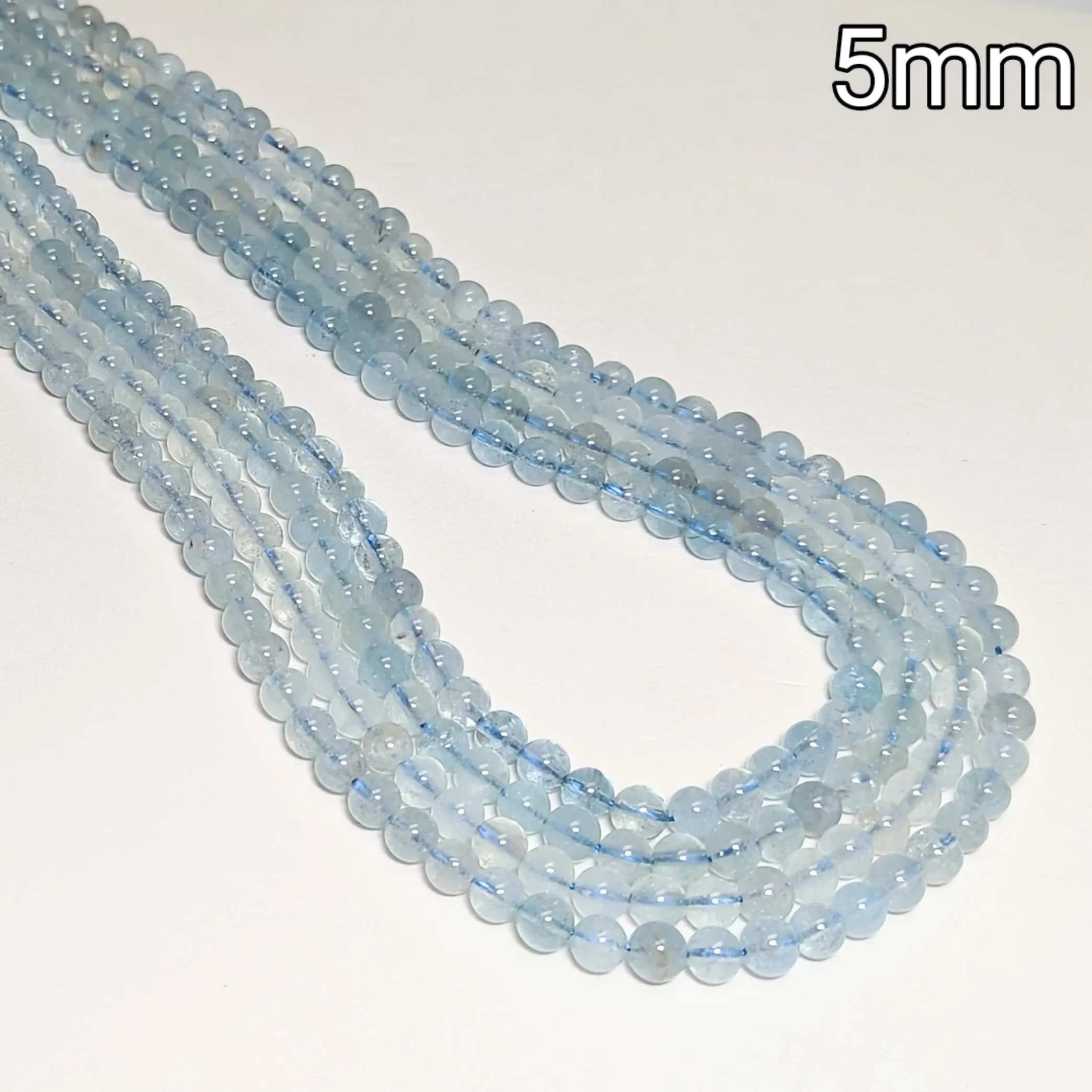 Aquamarine Round Beads