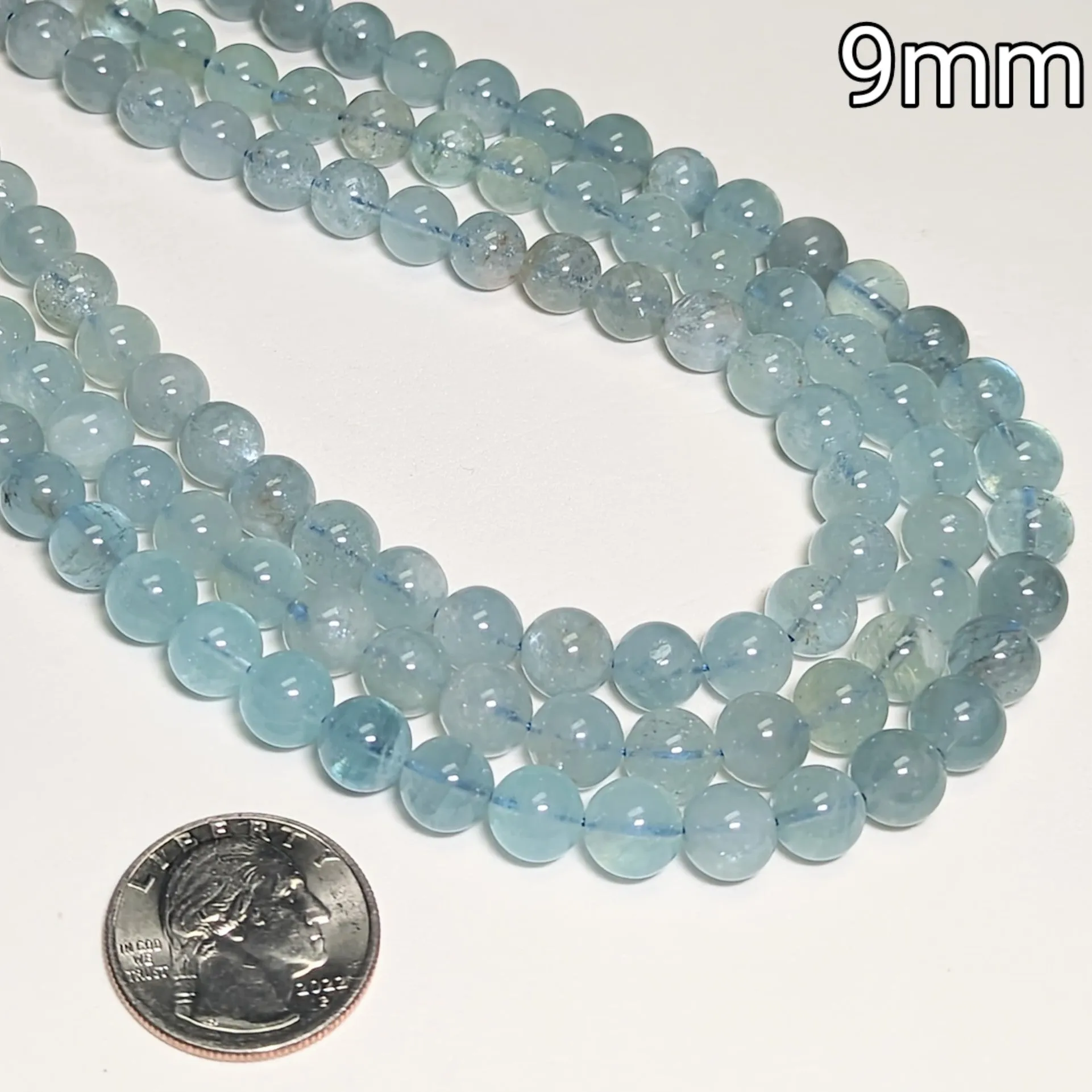 Aquamarine Round Beads