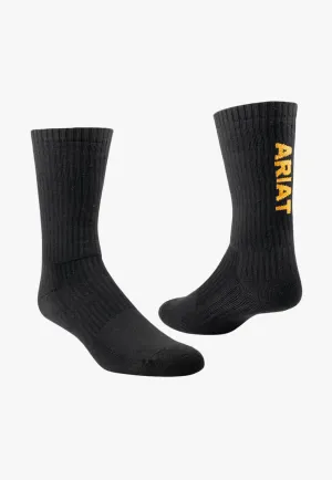 Ariat Mens Premium Cotton Crew Socks 3 Pack