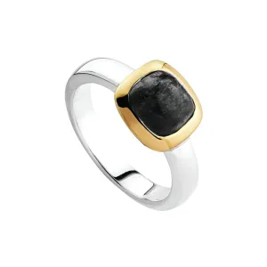 AURA TWO-TONE BLACK ONYX RING