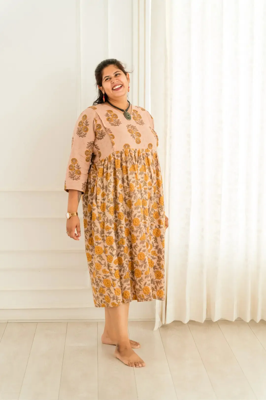 Autumn Bloom Maternity Feeding Dress