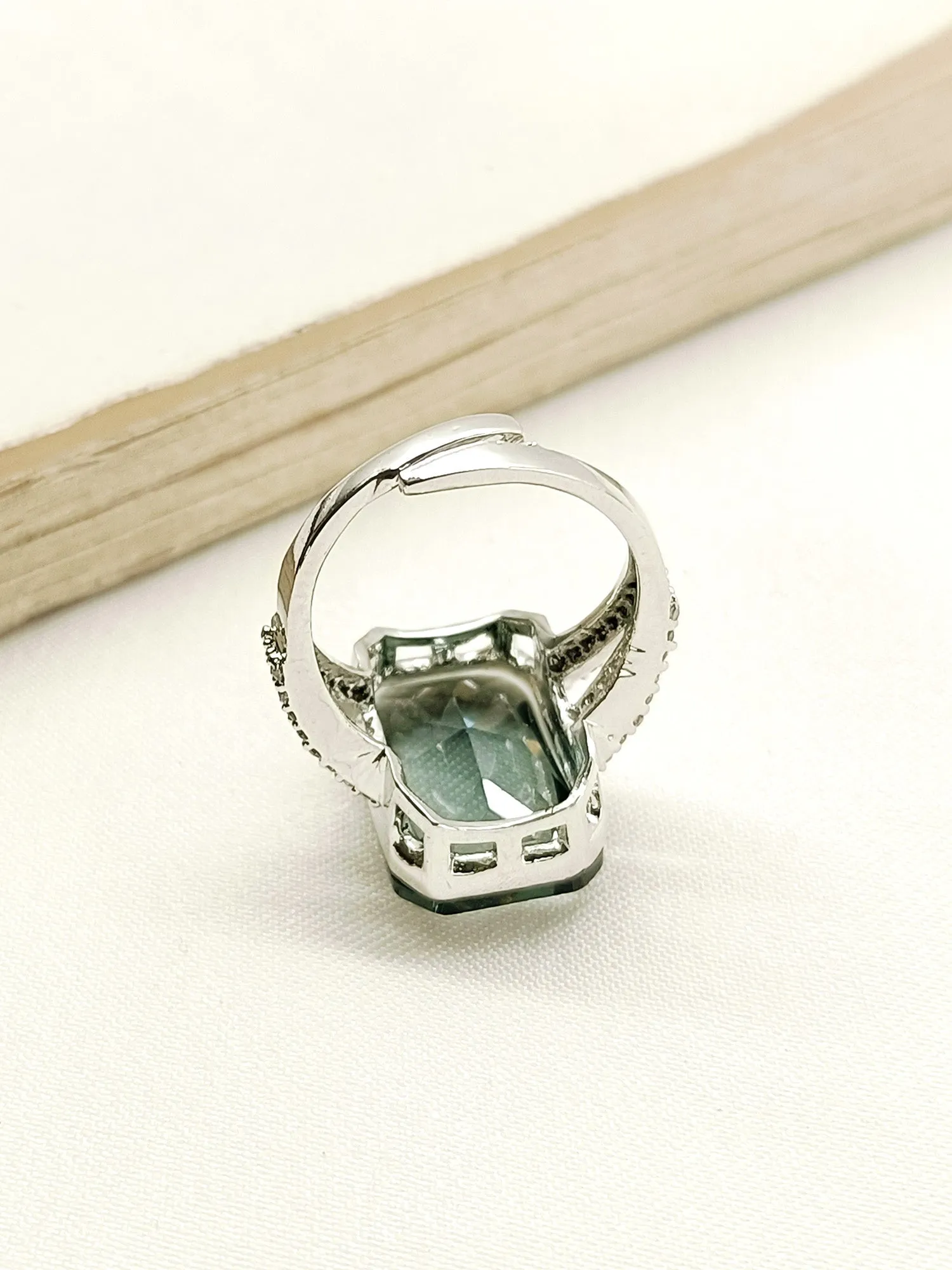 Belli Grey American Diamond Finger Ring