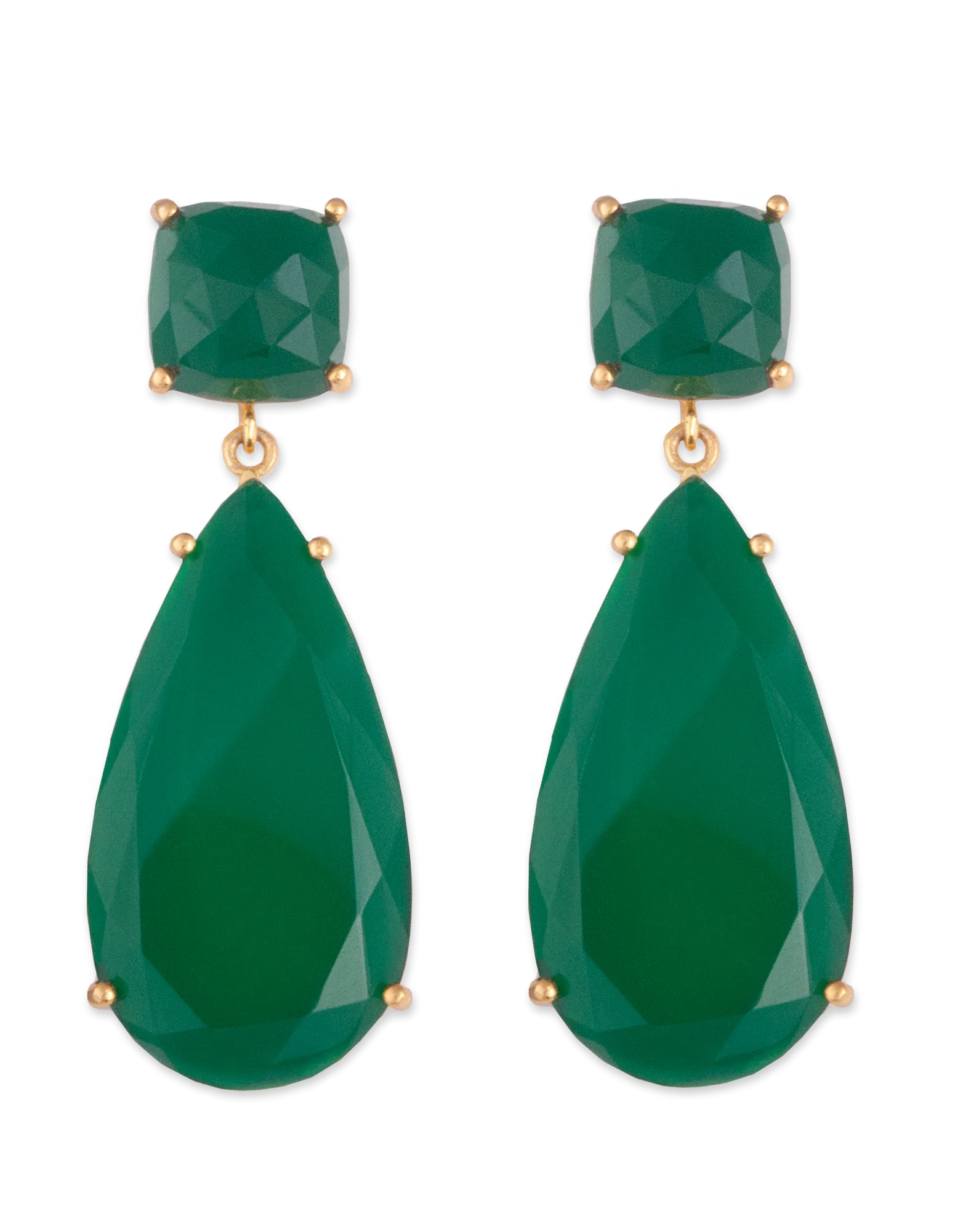 Bianc Vine Earrings w/ Green Onyx