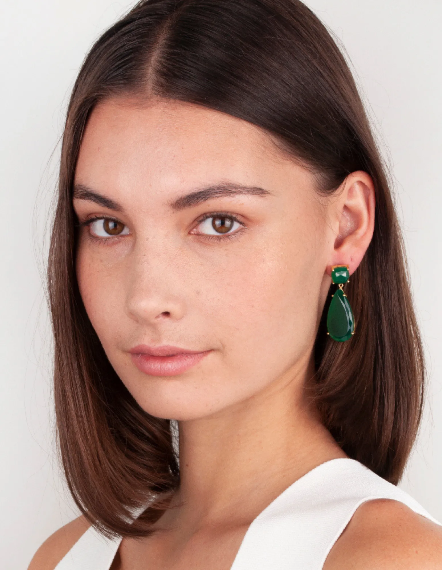 Bianc Vine Earrings w/ Green Onyx