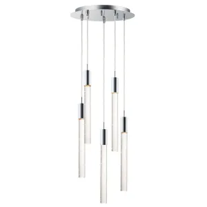 Big Fizz 13 in. 5 Lights LED Pendant Light Chrome Finish