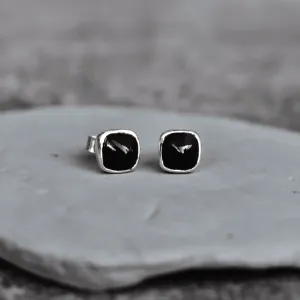 Black Cushion - Onyx Studs