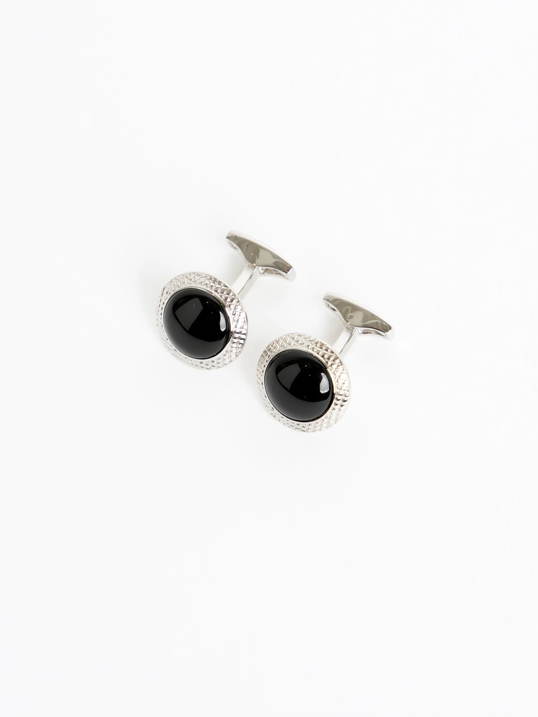 Black Onyx Bullseye Cufflinks