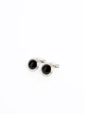 Black Onyx Bullseye Cufflinks