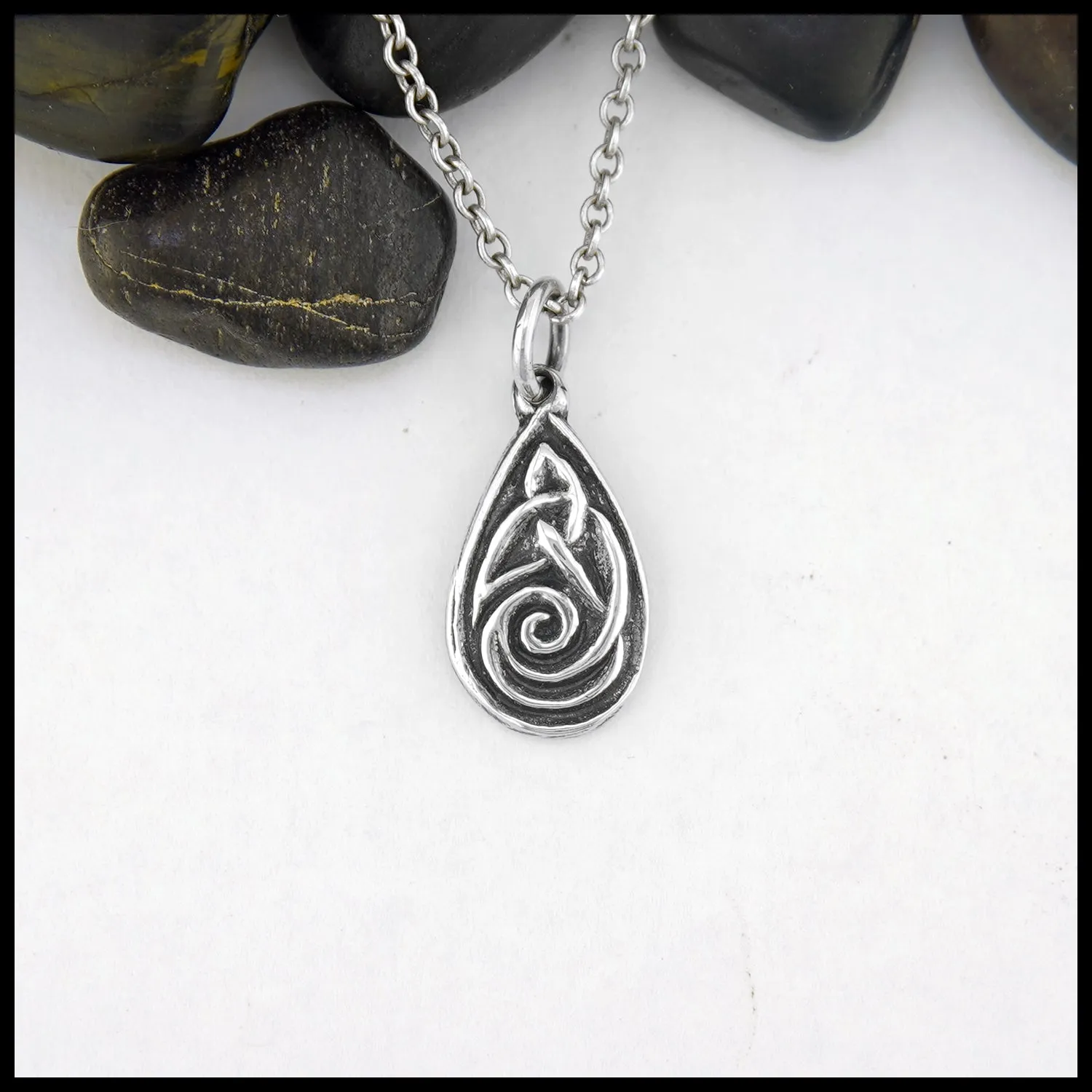 Celtic Spiral Drop Set in Silver