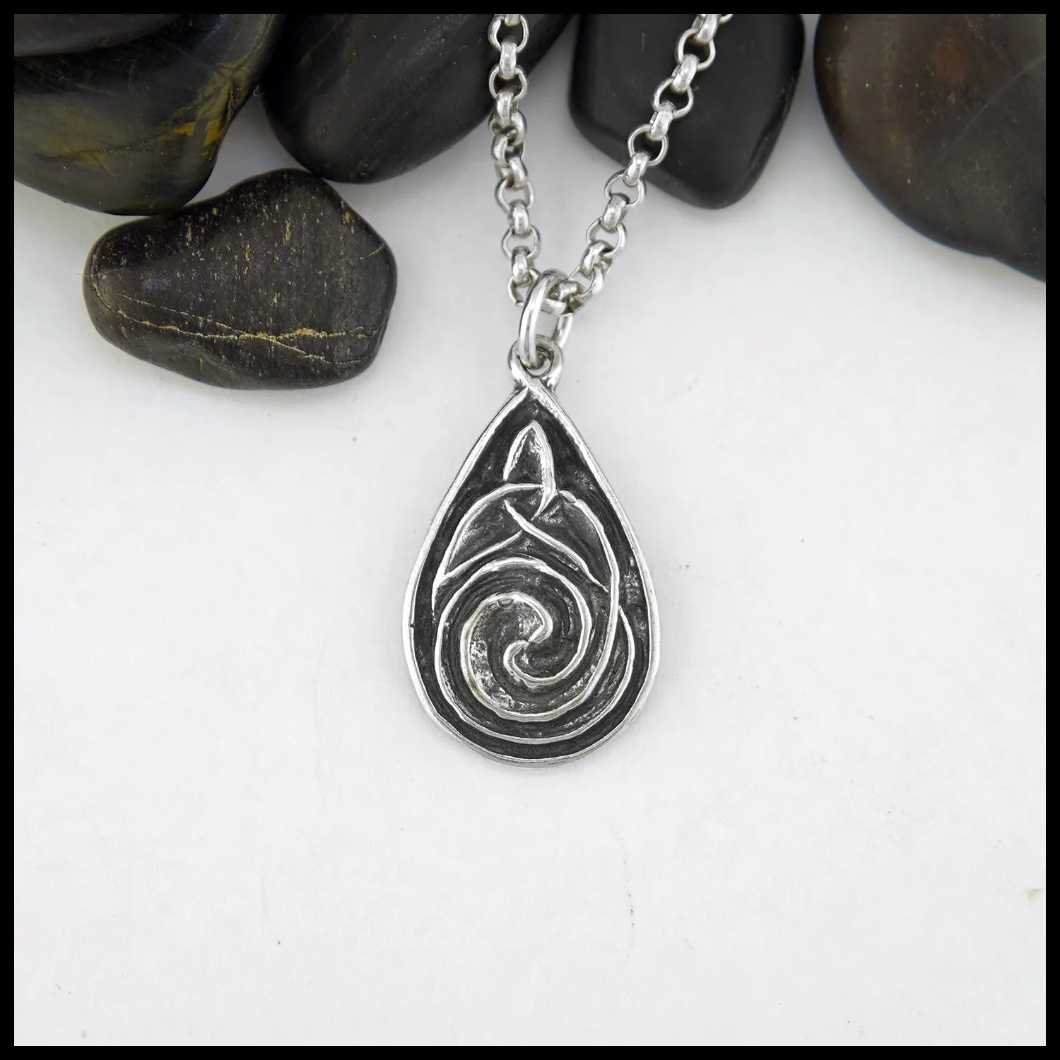 Celtic Spiral Drop Set in Silver