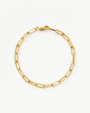 Classic Mini Paperclip Chain Bracelet | 18ct Gold Plated